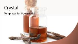  Presentation with milk bottle and milk glass - PPT theme having odour - glass bottles with vanilla extract background and a sky blue colored foreground