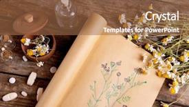  Presentation with old book - Cool new presentation theme with herbal tablet - old book with dry flowers backdrop and a tawny brown colored foreground