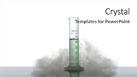  Presentation with cytology laboratory - Colorful theme enhanced with laboratory glass with green liquid backdrop and a  colored foreground