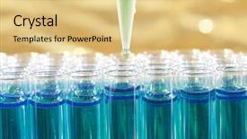  Presentation with medical devices - Colorful slide set enhanced with science and medical research test backdrop and a yellow colored foreground