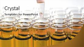  Presentation with medical devices - PPT theme having medical research test tube background and a white colored foreground