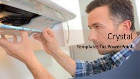  Presentation with new born follow up - Presentation design featuring ind - attaching a new extractor fan background and a coral colored foreground