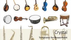  Presentation with music instruments - PPT theme with ind - music instruments isolated background and a lemonade colored foreground