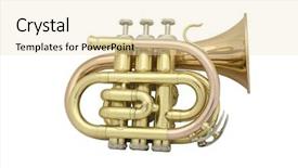  Presentation with trumpet - Presentation theme featuring word pasta made of cooked spaghetti on wooden background background and a lemonade colored foreground