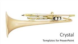  Presentation with trumpet - PPT theme consisting of ind - trumpet under the white background background and a  colored foreground