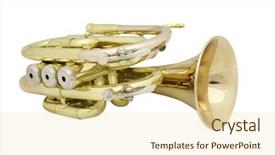  Presentation with trumpet - Presentation theme enhanced with ind - trumpet under the white background background and a  colored foreground