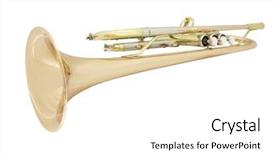  Presentation with trumpet - Slide set enhanced with ind - trumpet under the white background background and a  colored foreground