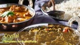  Presentation with curry - Presentation design featuring indain-saag-paneer-curry background and a tawny brown colored foreground