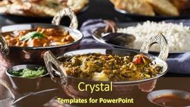  Presentation with curry - PPT theme consisting of indain-saag-paneer-curry background and a tawny brown colored foreground