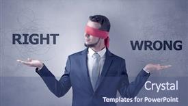  Presentation with love between man and woman - Audience pleasing presentation theme consisting of indecision - covered eye indecisive businessman choosing backdrop and a  colored foreground