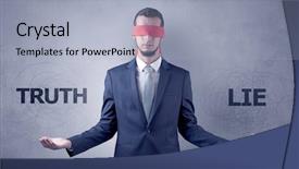  Presentation with eye - Amazing slide deck having indecision - covered eye indecisive businessman choosing backdrop and a  colored foreground