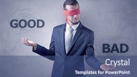  Presentation with love between man and woman - Colorful presentation design enhanced with indecision - covered eye indecisive businessman choosing backdrop and a  colored foreground