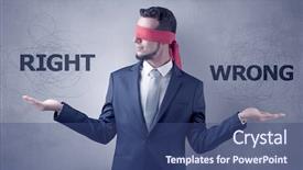  Presentation with eye - Amazing PPT layouts having indecision - covered eye indecisive businessman choosing backdrop and a ocean colored foreground