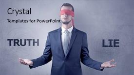  Presentation with eye - Amazing presentation theme having indecision - covered eye indecisive businessman choosing backdrop and a light blue colored foreground