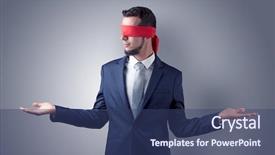  Presentation with businessman standing on mountain top - Cool new slide set with indecision - covered eye indecisive businessman standing backdrop and a  colored foreground