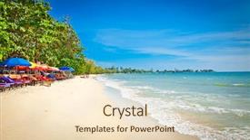  Presentation with independence - Audience pleasing slide deck consisting of independence beach in sihanoukville cambodia backdrop and a  colored foreground