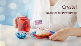  Presentation with independence day - Beautiful presentation theme featuring july over blue lights background backdrop and a lemonade colored foreground