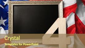  Presentation with independence day - Slides having closeup four wooden numbers - independence day concept number 4 background and a tawny brown colored foreground