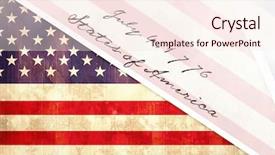  Presentation with declaration independence - Colorful slides enhanced with independence day declaration with usa backdrop and a sky blue colored foreground