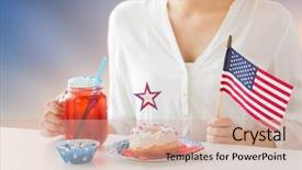  Presentation with independence day - Audience pleasing PPT theme consisting of independence day patriotism and holidays backdrop and a soft green colored foreground