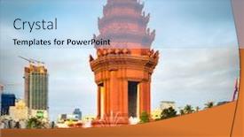  Presentation with phnom penh - Slide deck consisting of independence-monument-in-phnom-penh background and a light blue colored foreground