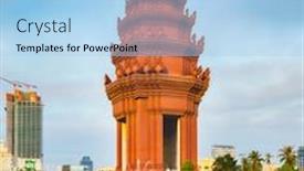  Presentation with phnom penh - Amazing slide deck having independence-monument-in-phnom-penh backdrop and a light blue colored foreground