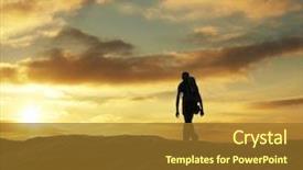  Presentation with movement - Presentation theme consisting of independence movement - boy in hike at desert background and a  colored foreground