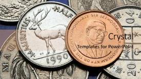  Presentation with deer - Presentation theme enhanced with independence movement - coins of mauritius sir seewoosagur background and a coral colored foreground