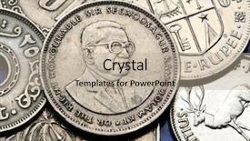  Presentation with stacks of rupee coins - Slides having independence movement - coins of mauritius sir seewoosagur background and a  colored foreground