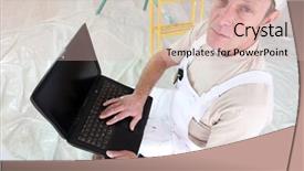  Presentation with computer science led - Presentation theme with independence movement - painter with computer background and a lemonade colored foreground