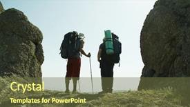  Presentation with mountains - Presentation theme consisting of independence movement - people overview mountains landscapes background and a  colored foreground