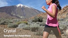  Presentation with movement - Audience pleasing PPT theme consisting of independence movement - runner woman running outside backdrop and a coral colored foreground