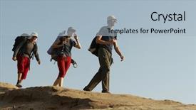  Presentation with tourists - Presentation theme consisting of independence movement - tourists going up in trek background and a light blue colored foreground