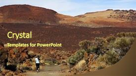  Presentation with independence - Beautiful PPT theme featuring independence movement - trail running on volcano backdrop and a  colored foreground