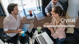  Presentation with medical tourism agency services - Beautiful PPT theme featuring independent job - team of creatives in agency backdrop and a tawny brown colored foreground