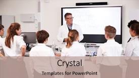  Presentation with high school students - Beautiful theme featuring independent learning - male high school tutor teaching backdrop and a mint green colored foreground