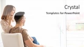  Presentation with intimacy couple - Slide deck having independent living - couple sitting in armchair near background and a white colored foreground