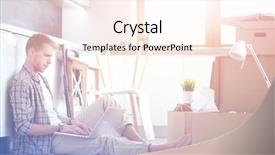  Presentation with new home - PPT theme featuring independent living - portrait of young couple moving background and a cream colored foreground