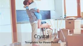  Presentation with movie theater loving couple - Audience pleasing slides consisting of independent living - portrait of young couple moving backdrop and a coral colored foreground