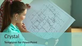  Presentation with new home - Colorful PPT theme enhanced with independent living - portrait of young couple moving backdrop and a  colored foreground