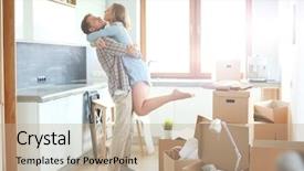  Presentation with movie theater loving couple - Presentation design enhanced with independent living - portrait of young couple moving background and a  colored foreground