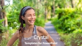  Presentation with little asian girl receiving vaccination - PPT theme enhanced with independent living - sports asian girl smiling happy background and a coral colored foreground