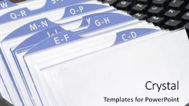  Presentation with keyboard - Slides enhanced with index cards - open rolodex organizer with computer background and a white colored foreground