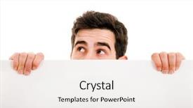  Presentation with blank - Beautiful PPT theme featuring index cards - portrait of a young guy backdrop and a white colored foreground