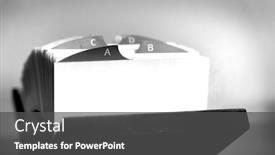  Presentation with communication - Beautiful slides featuring index-cards-for-buisness-contacts backdrop and a dark gray colored foreground