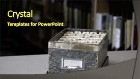  Presentation with business cards - PPT theme featuring index cards for business school background and a  colored foreground