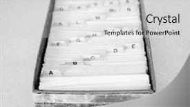  Presentation with business cards - Theme enhanced with index cards for business school home library organization background and a light gray colored foreground