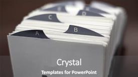  Presentation with business cards - PPT theme featuring index cards for organizing business background and a gray colored foreground