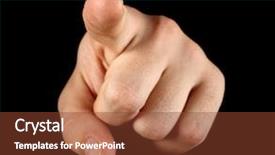  Presentation with finger - Presentation theme having index finger on black background background and a tawny brown colored foreground