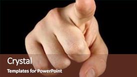  Presentation with finger - Audience pleasing slide deck consisting of index finger on black background backdrop and a tawny brown colored foreground